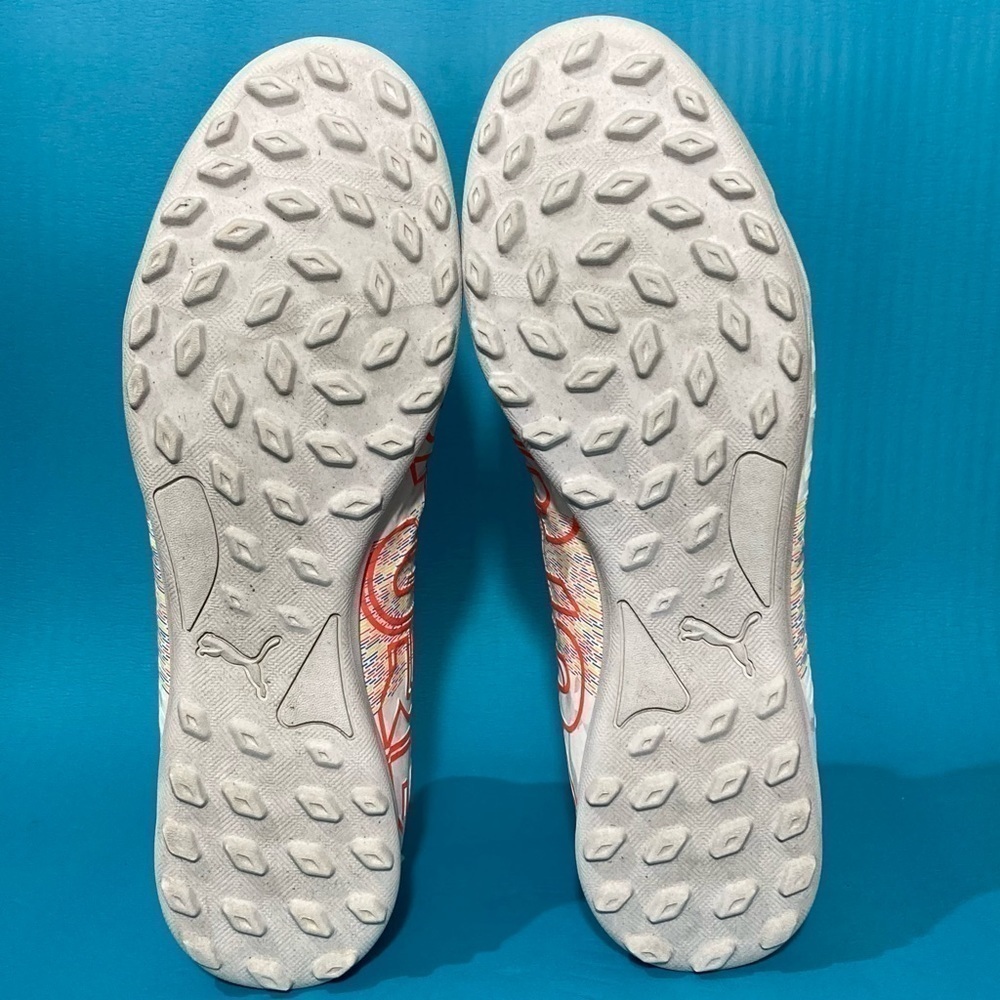 Puma Mens Future TT Soccer Cleats White/Orange 106392-03 Athletic Shoes Sz 10.5 - Picture 7 of 10